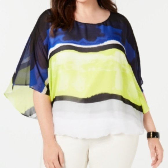 Alfani Plus Size Wing-Sleeve Bubble Top #4 - Picture 5 of 6
